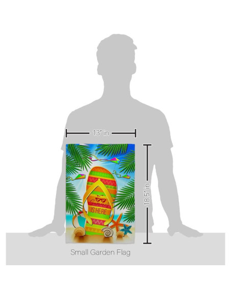 Juego de Bandera de Jardín Breeze Decor Verano Flip Flop 33x46 cm