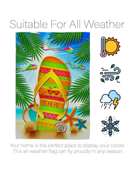 Juego de Bandera de Jardín Breeze Decor Verano Flip Flop 33x46 cm