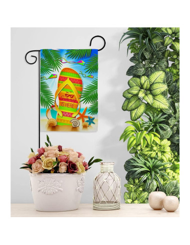 Juego de Bandera de Jardín Breeze Decor Verano Flip Flop 33x46 cm