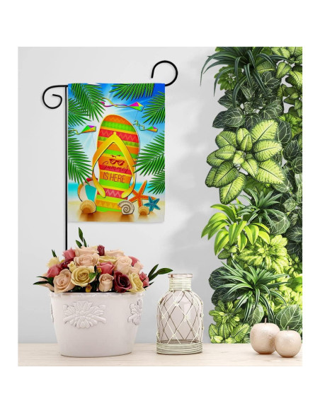 Juego de Bandera de Jardín Breeze Decor Verano Flip Flop 33x46 cm