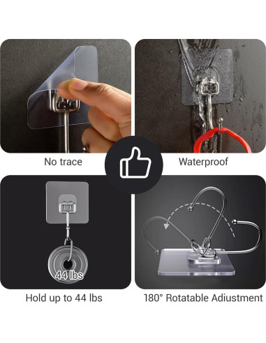 Ganchos Adhesivos LGDNNYYY 48 Piezas Soportan 20kg