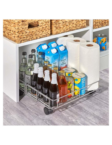 Cesta de Almacenamiento Metálica Expandible con Ruedas MSR