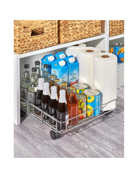 Cesta de Almacenamiento Metálica Expandible con Ruedas MSR
