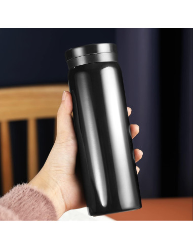 Botella Térmica Boenkush 200 ml Acero Inoxidable Negro