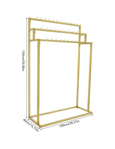 Perchero de Cinturones YUYFCC Dorado 39 Ganchos 150 cm