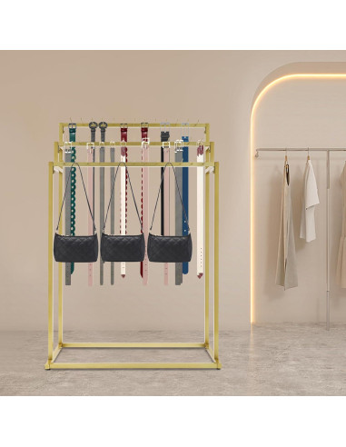 Perchero de Cinturones YUYFCC Dorado 39 Ganchos 150 cm