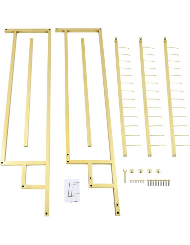 Perchero de Cinturones YUYFCC Dorado 39 Ganchos 150 cm