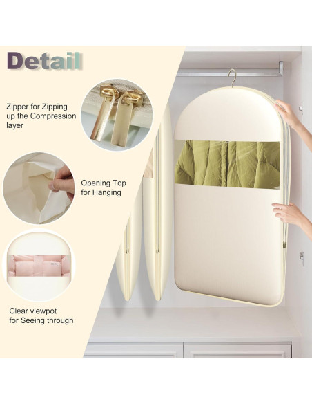 Bolsa de Ropa Colgante YUJHON L - Compresión Automática