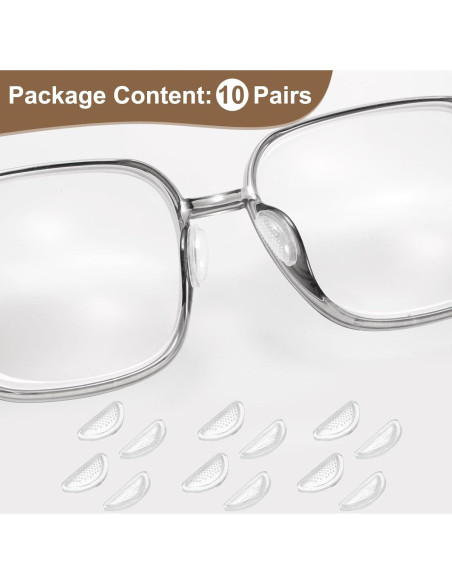 Almohadillas de Silicona para Gafas HARFINGTON 10 Pares 15x6mm