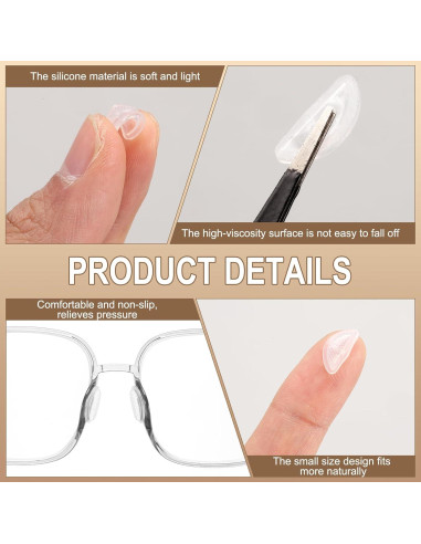 Almohadillas de Silicona para Gafas HARFINGTON 10 Pares 15x6mm