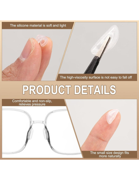 Almohadillas de Silicona para Gafas HARFINGTON 10 Pares 15x6mm