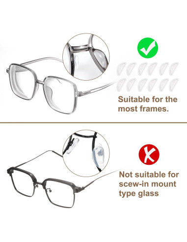 Almohadillas de Silicona para Gafas HARFINGTON 10 Pares 15x6mm