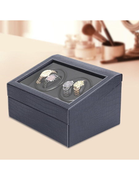 Caja de Reloj Automática 4+6 PU con Motor Silencioso - Negro