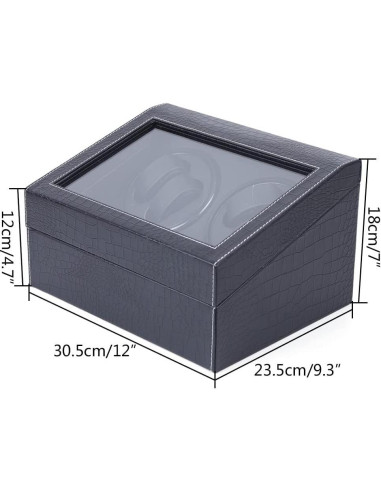 Caja de Reloj Automática 4+6 PU con Motor Silencioso - Negro