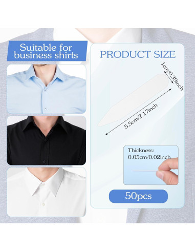 Insertos de Cuello de Camisa Ymapinc 50PCS Plástico Blanco 5.51cm