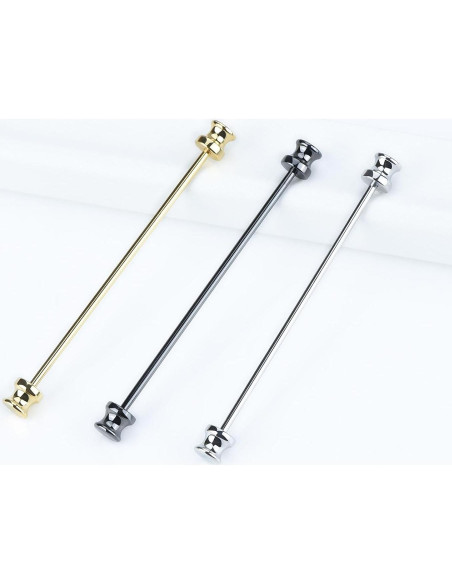 3 Pinzas de Corbata de Cobre YYYBONNIE en Oro, Plata y Negro