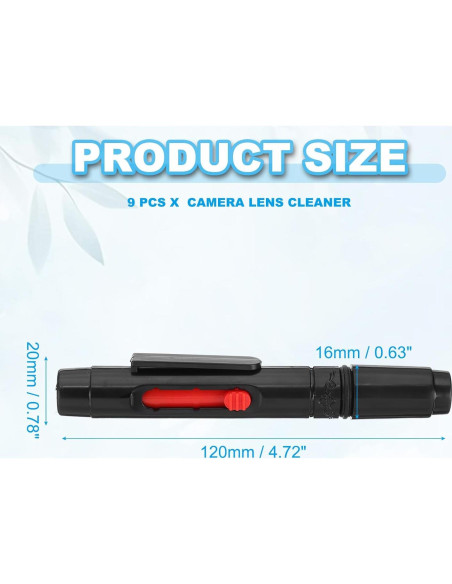 Brocha de Limpieza para Lentes PATIKIL, 9 Pcs, Rojo