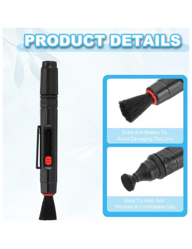 Brocha de Limpieza para Lentes PATIKIL, 9 Pcs, Rojo