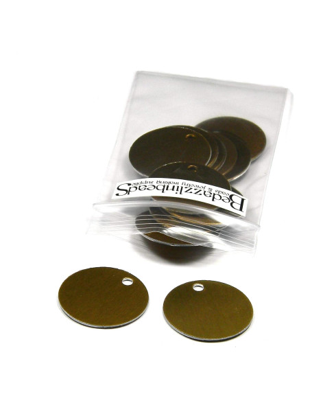 20 Monedas Planas de Aluminio Anodizado Bedazzlinbeads 25mm