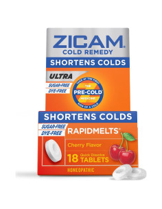 Zicam Remedio para el Resfriado Zinc Rapidmelts Cereza 18 Tabletas