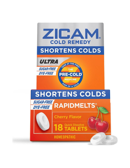 Zicam Remedio para el Resfriado Zinc Rapidmelts Cereza 18 Tabletas