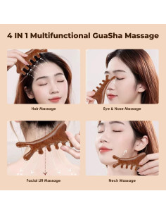 Masajeador Gua Sha 4 en 1 BORNBYME para Cara y Cabello 2