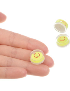 3 Piezas Nivel de Burbuja Circular Amarillo 15mm x 6mm Kozelo 2