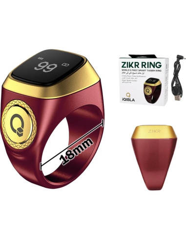 Contador de Anillo Inteligente Tasbih Abiyou 18MM Marrón