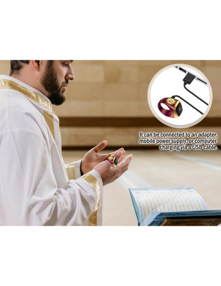 Contador de Anillo Inteligente Tasbih Abiyou 18MM Marrón
