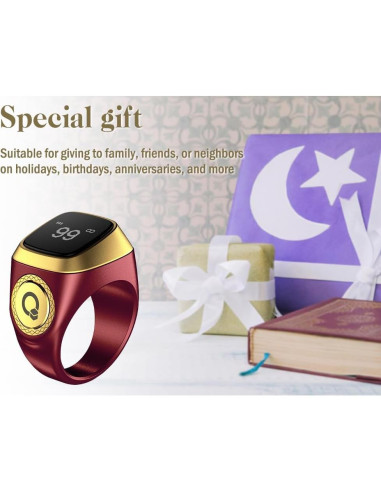 Contador de Anillo Inteligente Tasbih Abiyou 18MM Marrón