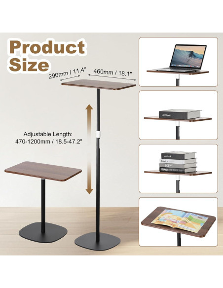 Soporte de Libro Ajustable YOKIVE Negro 47-120 cm Multifuncional