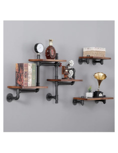 Estantería Flotante Industrial SSS Furniture 5 Capas Madera