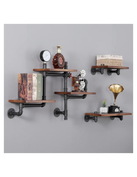 Estantería Flotante Industrial SSS Furniture 5 Capas Madera