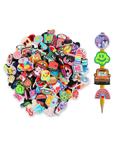 160 Adornos para Punta de Lápiz HIKIMA - Silicona Colorida