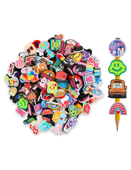 160 Adornos para Punta de Lápiz HIKIMA - Silicona Colorida