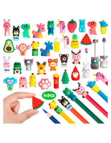 35 Toppers de Lápiz de Silicona Animales SYWHXY - Borradores