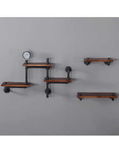 Estantería Flotante Industrial SSS Furniture 5 Capas Madera