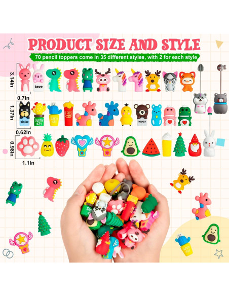 35 Toppers de Lápiz de Silicona Animales SYWHXY - Borradores