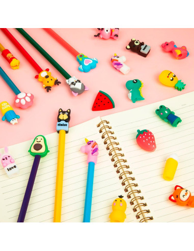 35 Toppers de Lápiz de Silicona Animales SYWHXY - Borradores