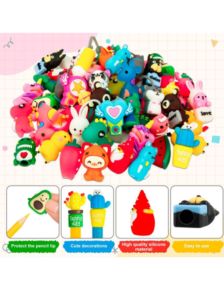 35 Toppers de Lápiz de Silicona Animales SYWHXY - Borradores