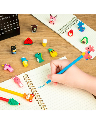 35 Toppers de Lápiz de Silicona Animales SYWHXY - Borradores