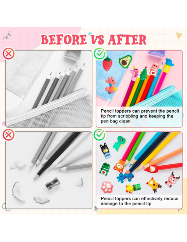 35 Toppers de Lápiz de Silicona Animales SYWHXY - Borradores