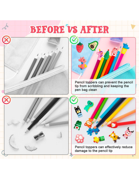 35 Toppers de Lápiz de Silicona Animales SYWHXY - Borradores