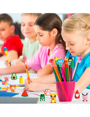 35 Toppers de Lápiz de Silicona Animales SYWHXY - Borradores