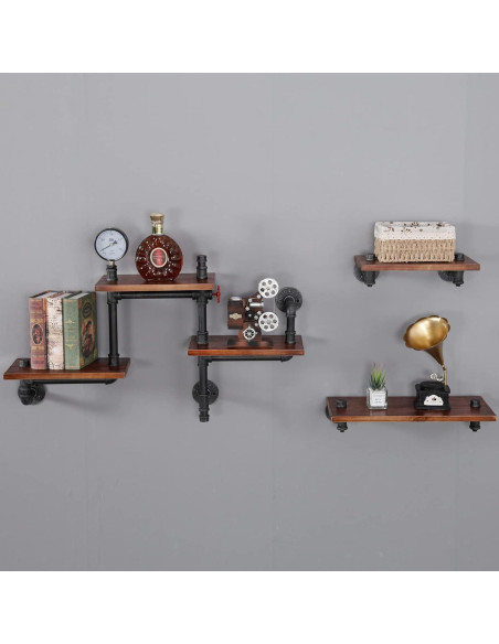 Estantería Flotante Industrial SSS Furniture 5 Capas Madera