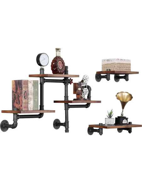 Estantería Flotante Industrial SSS Furniture 5 Capas Madera