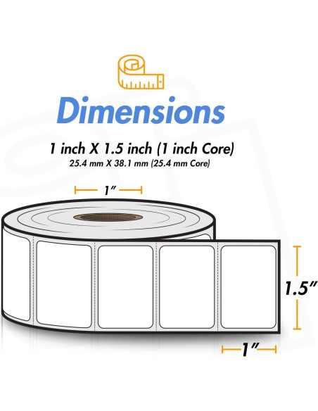 Etiquetas Térmicas Directas OfficeSmartLabels 1.5x1" 1380 Unidades