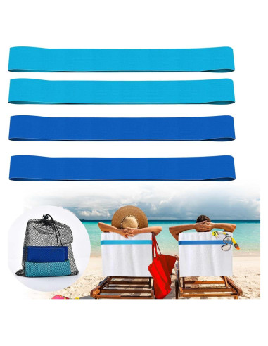 Banda para Toallas de Playa Ychelhr - 4 Piezas Azul y Turquesa