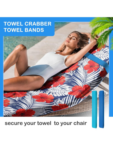 Banda para Toallas de Playa Ychelhr - 4 Piezas Azul y Turquesa