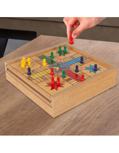 Juego Combo 7-en-1 Hey! Play! para 4 Jugadores - Ajedrez, Ludo y Más